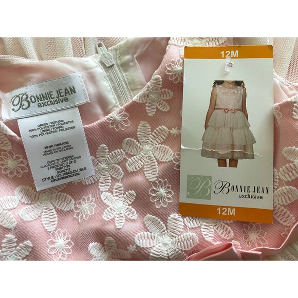 Bonnie Jean Exclusive Tiered Dress & Diaper Cover NEW WITH TAGS - Picture 2 of 3
